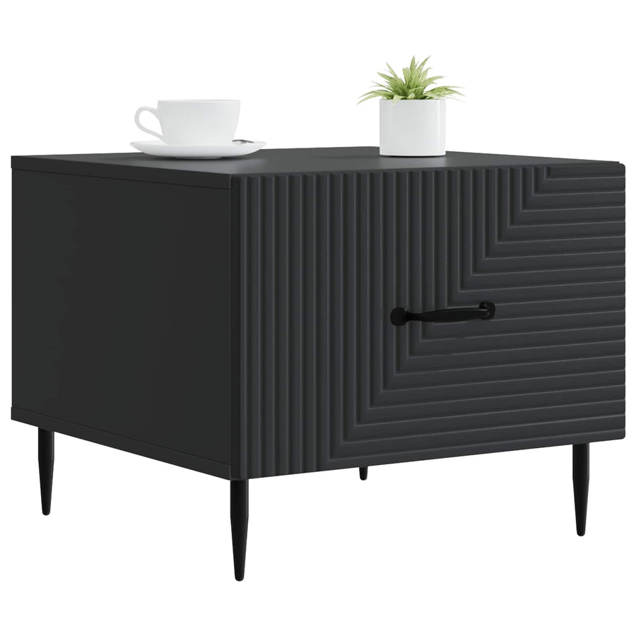Salontafel met lade Zwart 49 x 50 x 40 cm Bewerkt hout