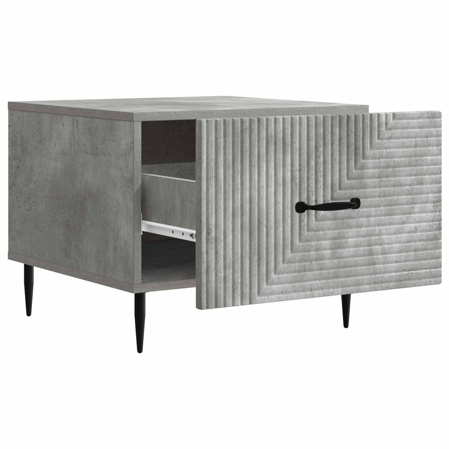Salontafel met lade Betongrijs 49 x 50 x 40 cm Bewerkt hout