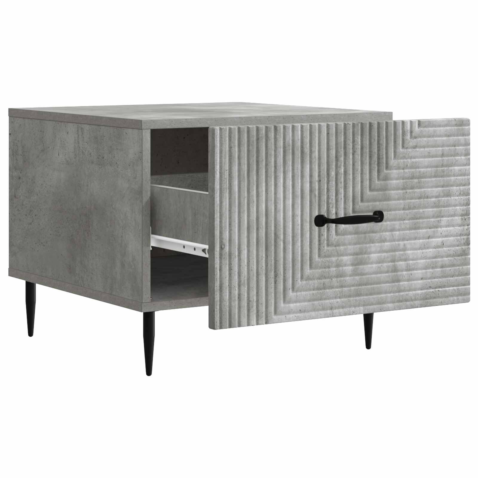 Salontafel met lade Betongrijs 49 x 50 x 40 cm Bewerkt hout