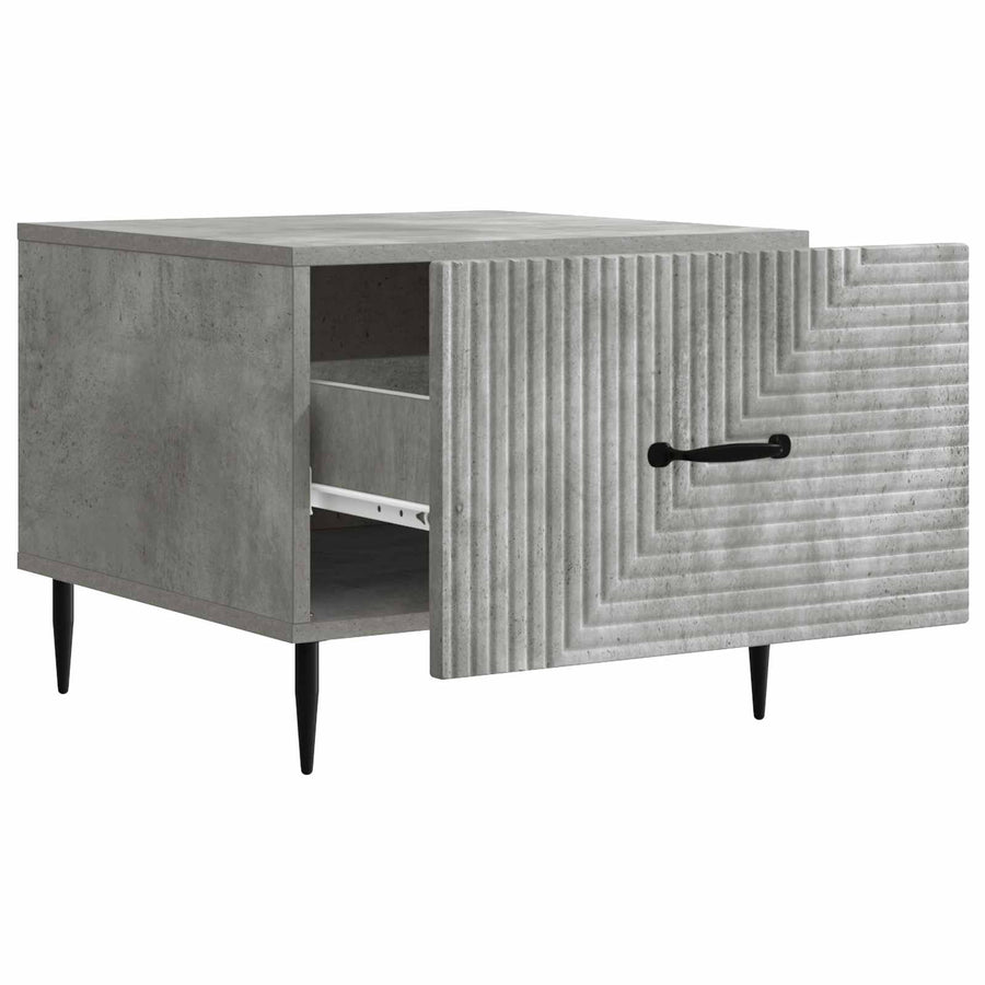 Salontafel met lade Betongrijs 49 x 50 x 40 cm Bewerkt hout