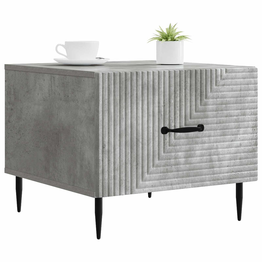 Salontafel met lade Betongrijs 49 x 50 x 40 cm Bewerkt hout