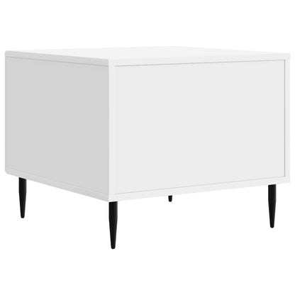 Salontafel met lade Hoogglans Wit 49 x 50 x 40 cm Bewerkt hout