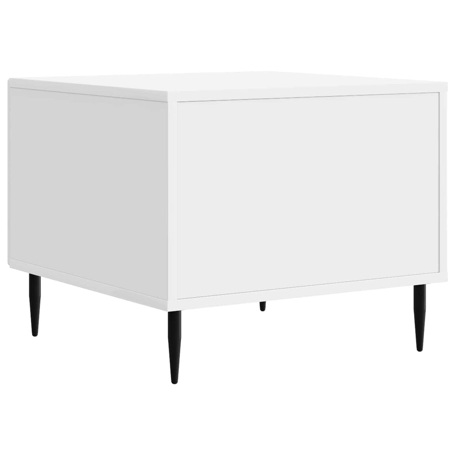Salontafel met lade Hoogglans Wit 49 x 50 x 40 cm Bewerkt hout