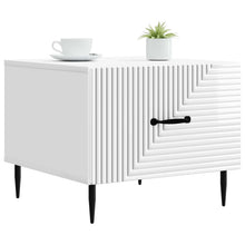 Salontafel met lade Hoogglans Wit 49 x 50 x 40 cm Bewerkt hout