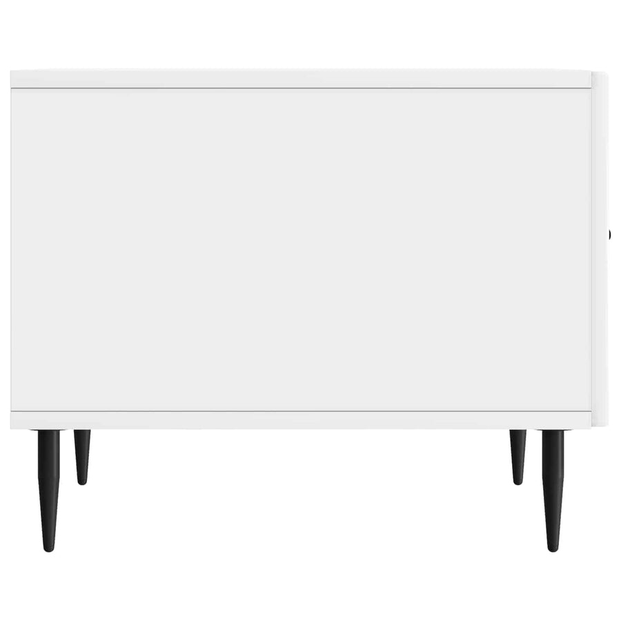 Salontafel met lade Hoogglans Wit 49 x 50 x 40 cm Bewerkt hout