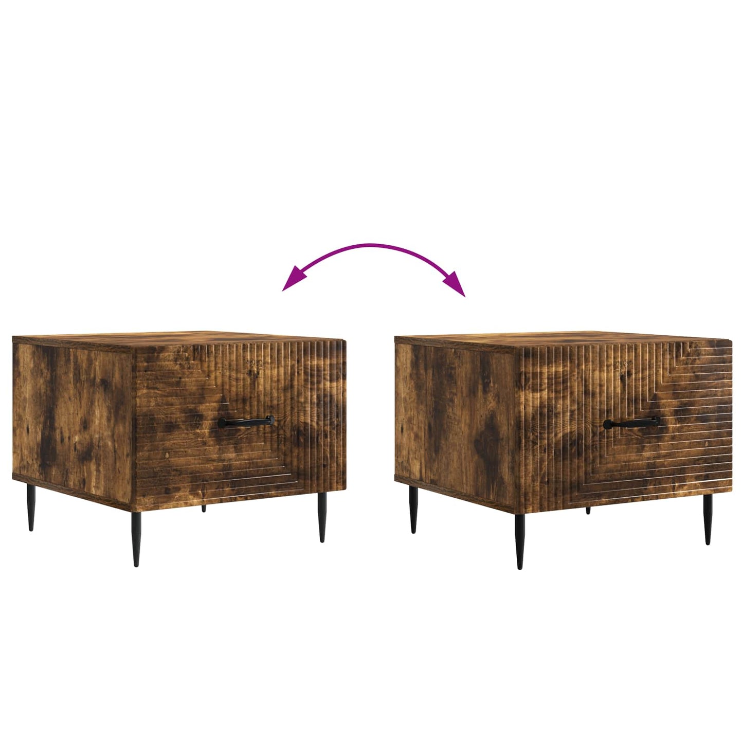 Salontafel met lade Gerookt eiken 49 x 50 x 40 cm Bewerkt hout