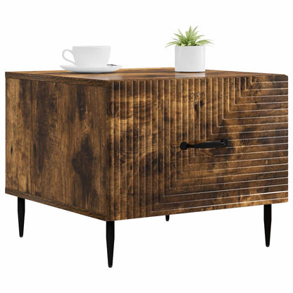 Salontafel met lade Gerookt eiken 49 x 50 x 40 cm Bewerkt hout