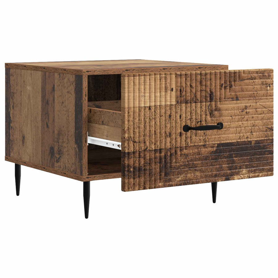 Salontafel met lade Oud hout 49 x 50 x 40 cm Bewerkt hout