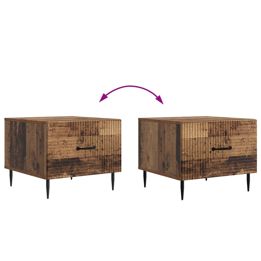 Salontafel met lade Oud hout 49 x 50 x 40 cm Bewerkt hout