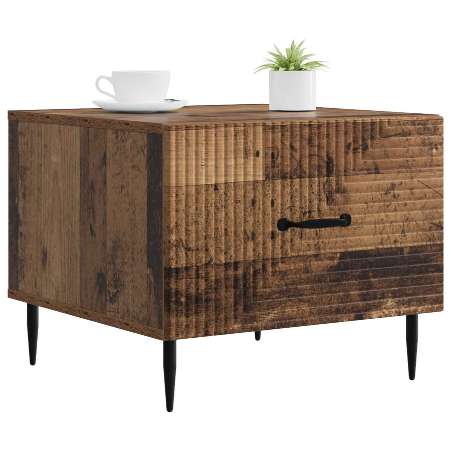 Salontafel met lade Oud hout 49 x 50 x 40 cm Bewerkt hout