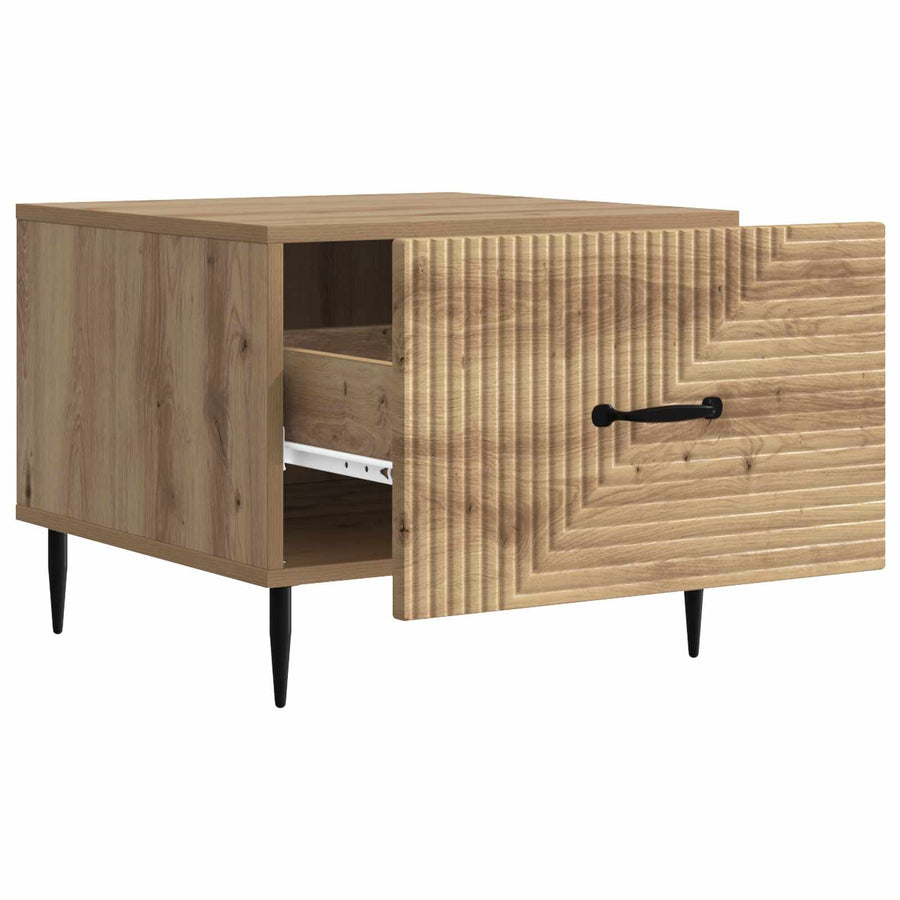 Salontafel Artisanaal eiken 49 x 50 x 40 cm Bewerkt hout