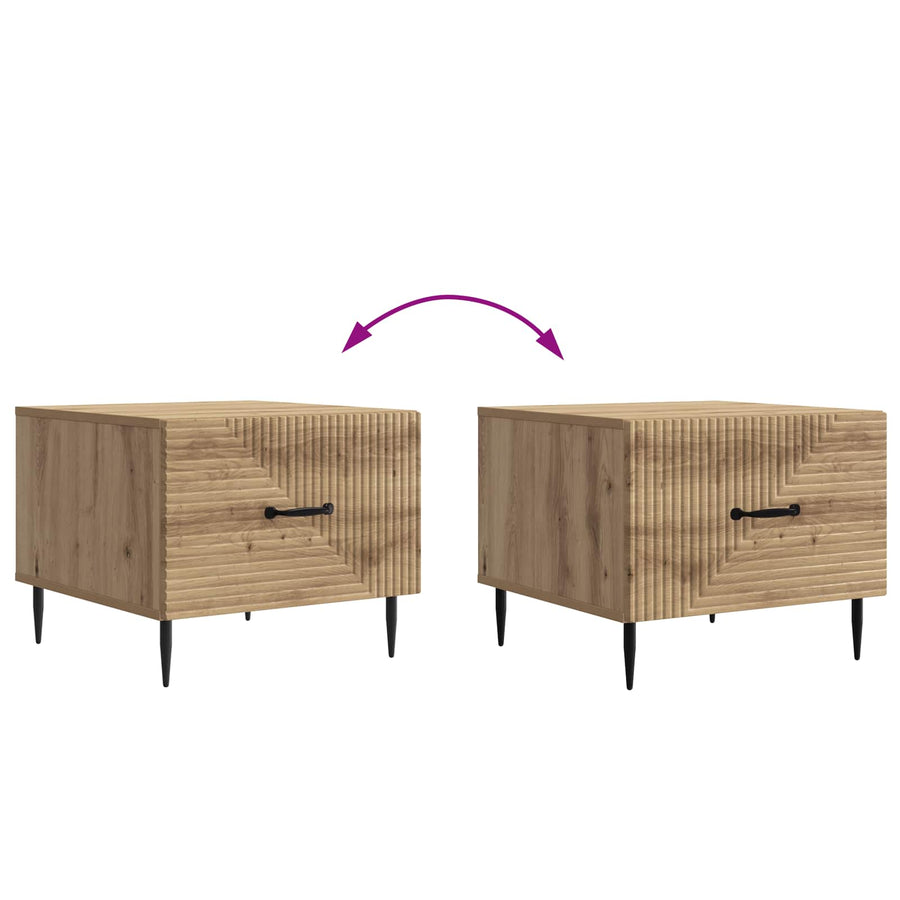 Salontafel Artisanaal eiken 49 x 50 x 40 cm Bewerkt hout
