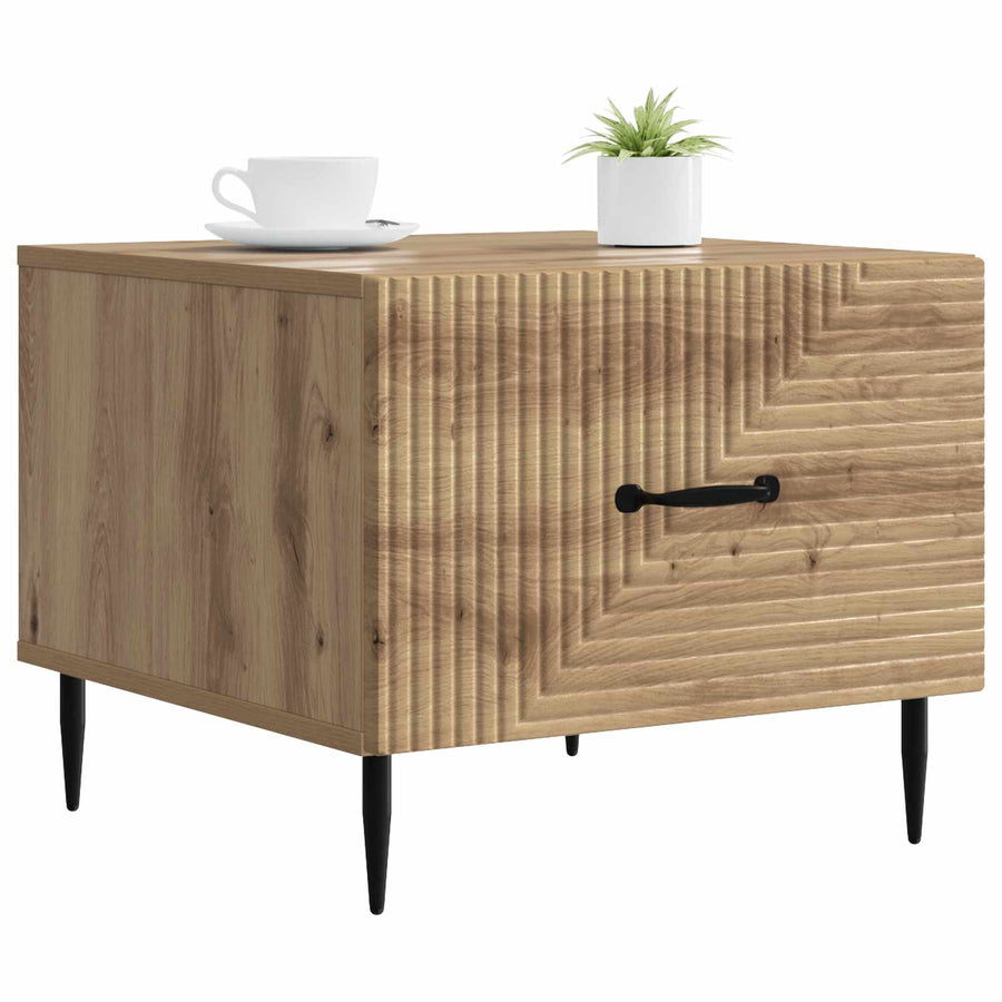 Salontafel Artisanaal eiken 49 x 50 x 40 cm Bewerkt hout