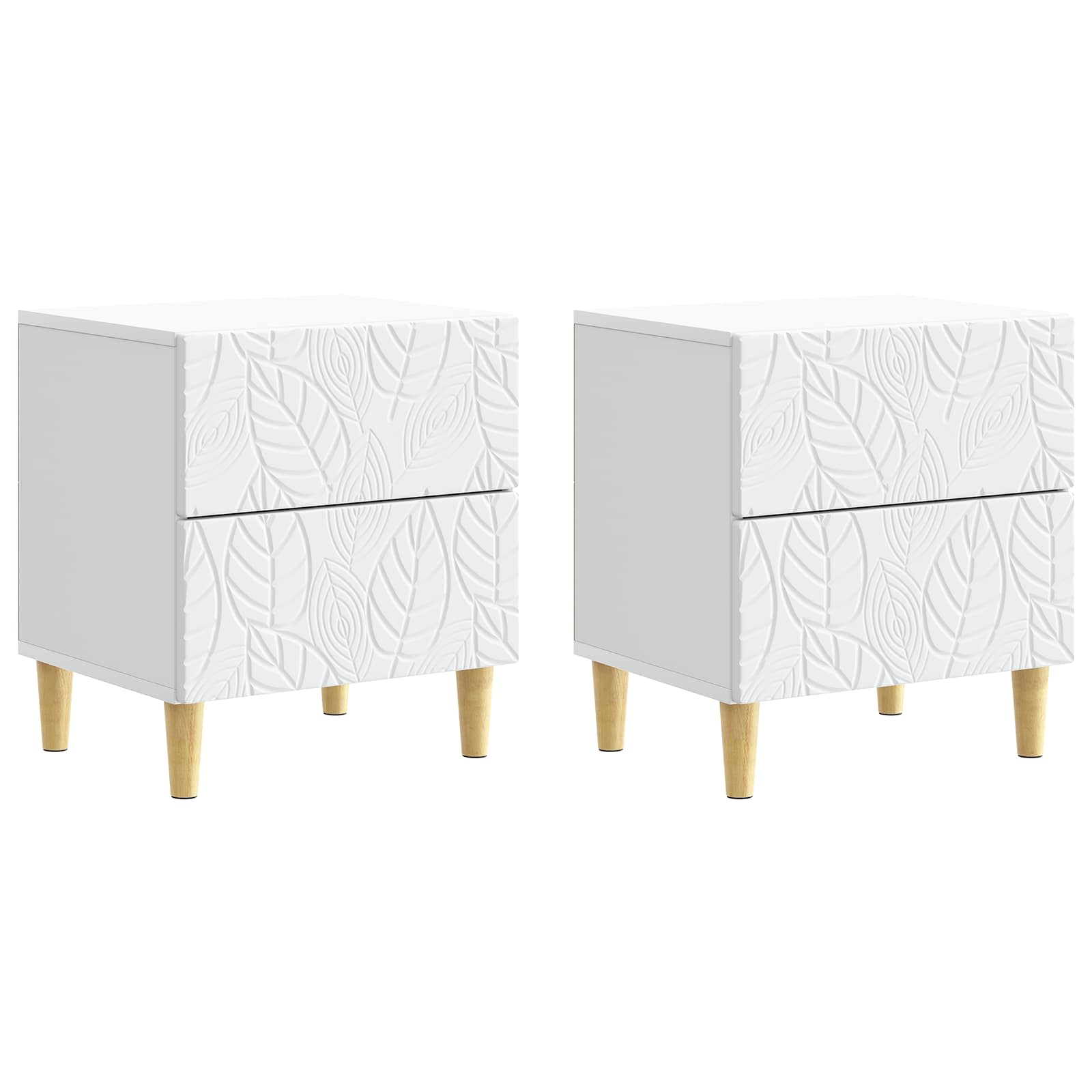 Nachtkastje 2 pcs Wit 43 x 34,5 x 48 cm Bewerkt hout