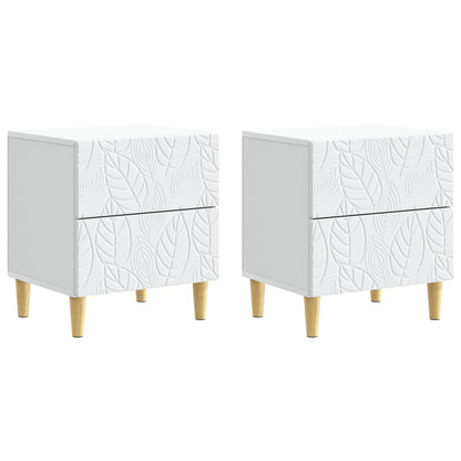 Nachtkastje 2 pcs Wit 43 x 34,5 x 48 cm Bewerkt hout