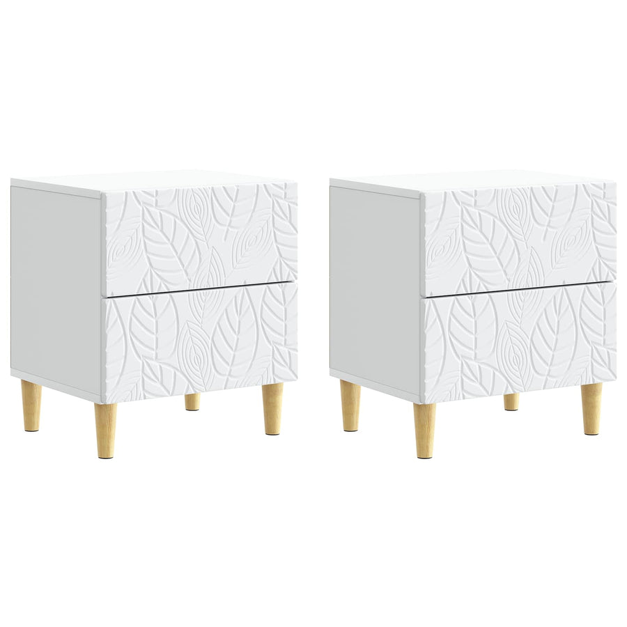 Nachtkastje 2 pcs Wit 43 x 34,5 x 48 cm Bewerkt hout