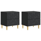 Nachtkastje 2 stuks zwart 43x34,5x48 cm bewerkt hout