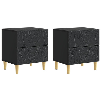 Nachtkastje 2 pcs Zwart 43 x 34,5 x 48 cm Bewerkt hout