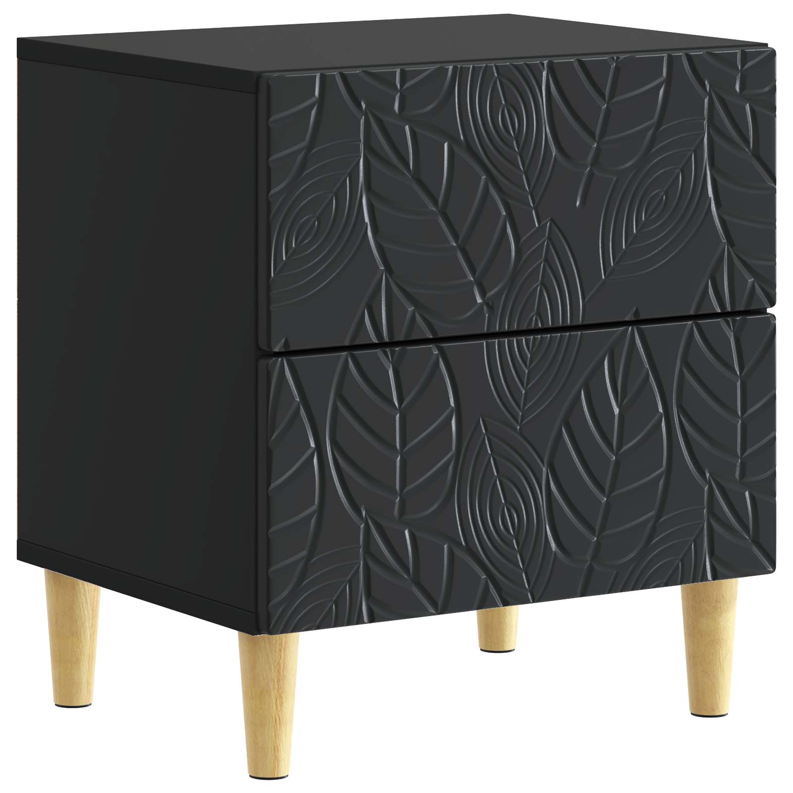 Nachtkastje 2 pcs Zwart 43 x 34,5 x 48 cm Bewerkt hout
