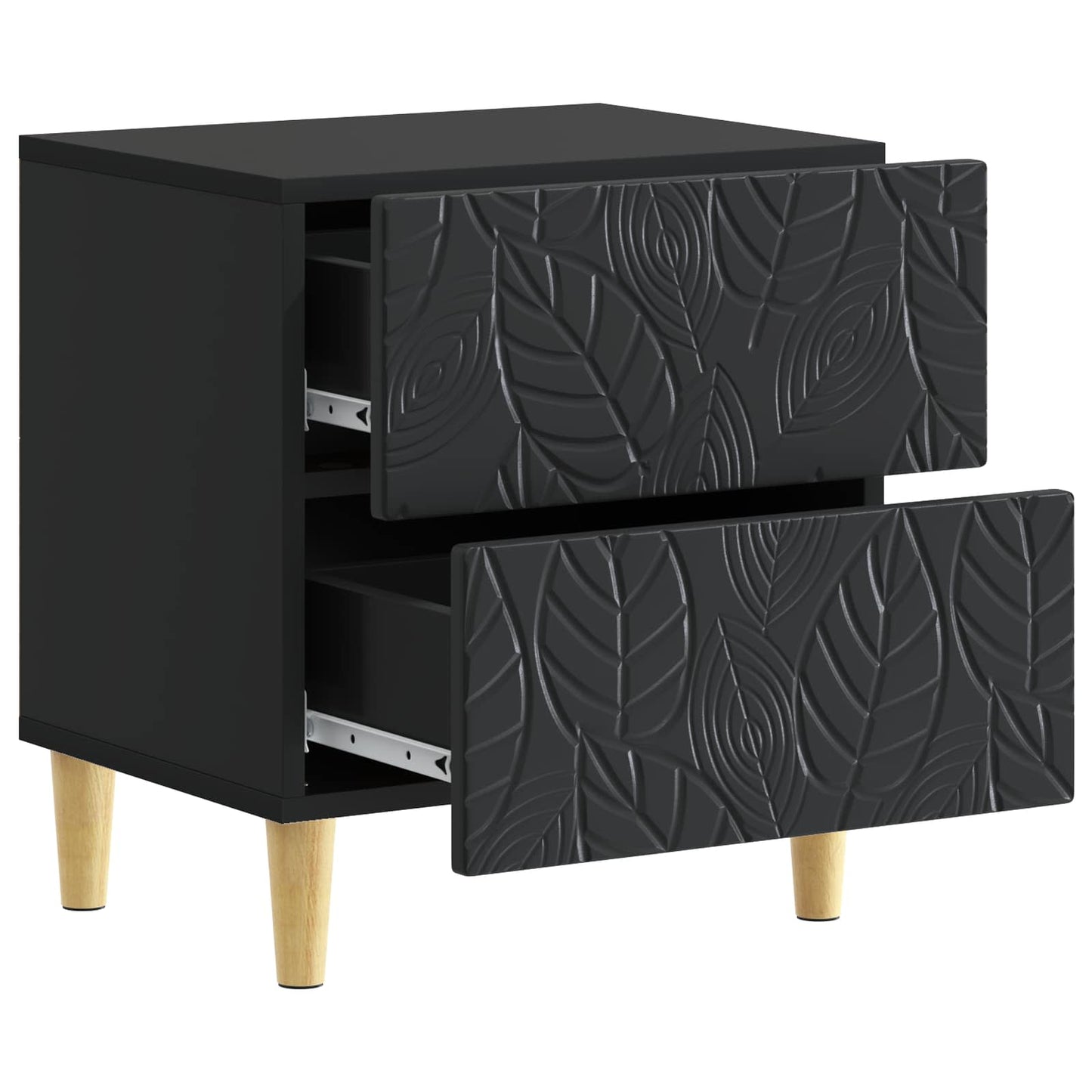 Nachtkastje 2 pcs Zwart 43 x 34,5 x 48 cm Bewerkt hout