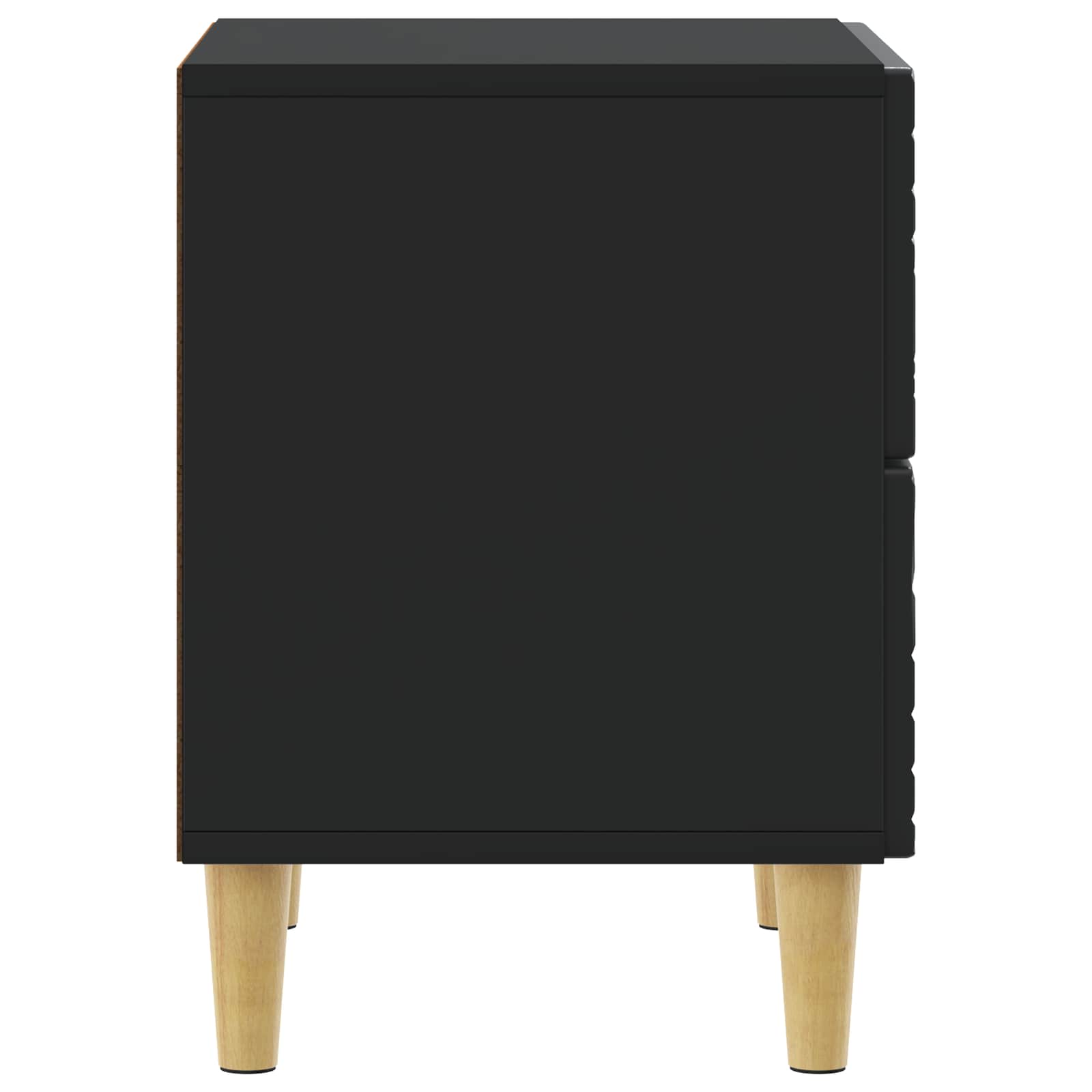 Nachtkastje 2 pcs Zwart 43 x 34,5 x 48 cm Bewerkt hout