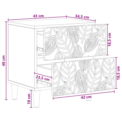 Nachtkastje 2 pcs Zwart 43 x 34,5 x 48 cm Bewerkt hout