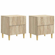 Nachtkastje 2 stuks Sonoma eiken 43x35x48 cm bewerkt hout