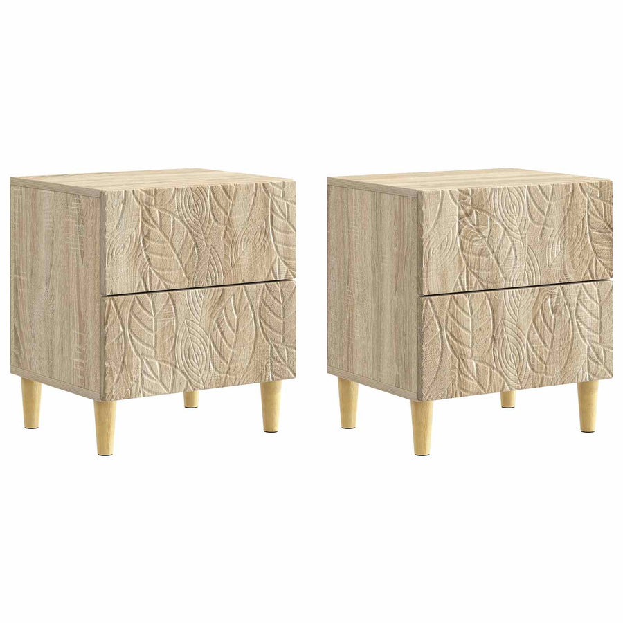 Nachtkastje 2 pcs Sonoma Eiken 43 x 34,5 x 48 cm Bewerkt hout