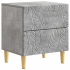 Nachtkastje betongrijs 43x34.5x48 cm bewerkt hout