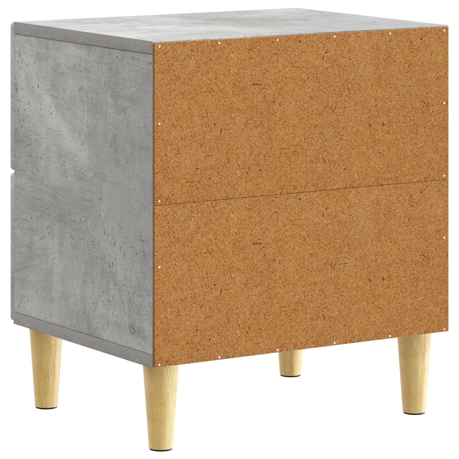 Nachtkastje Betongrijs 43 x 34,5 x 48 cm Bewerkt hout