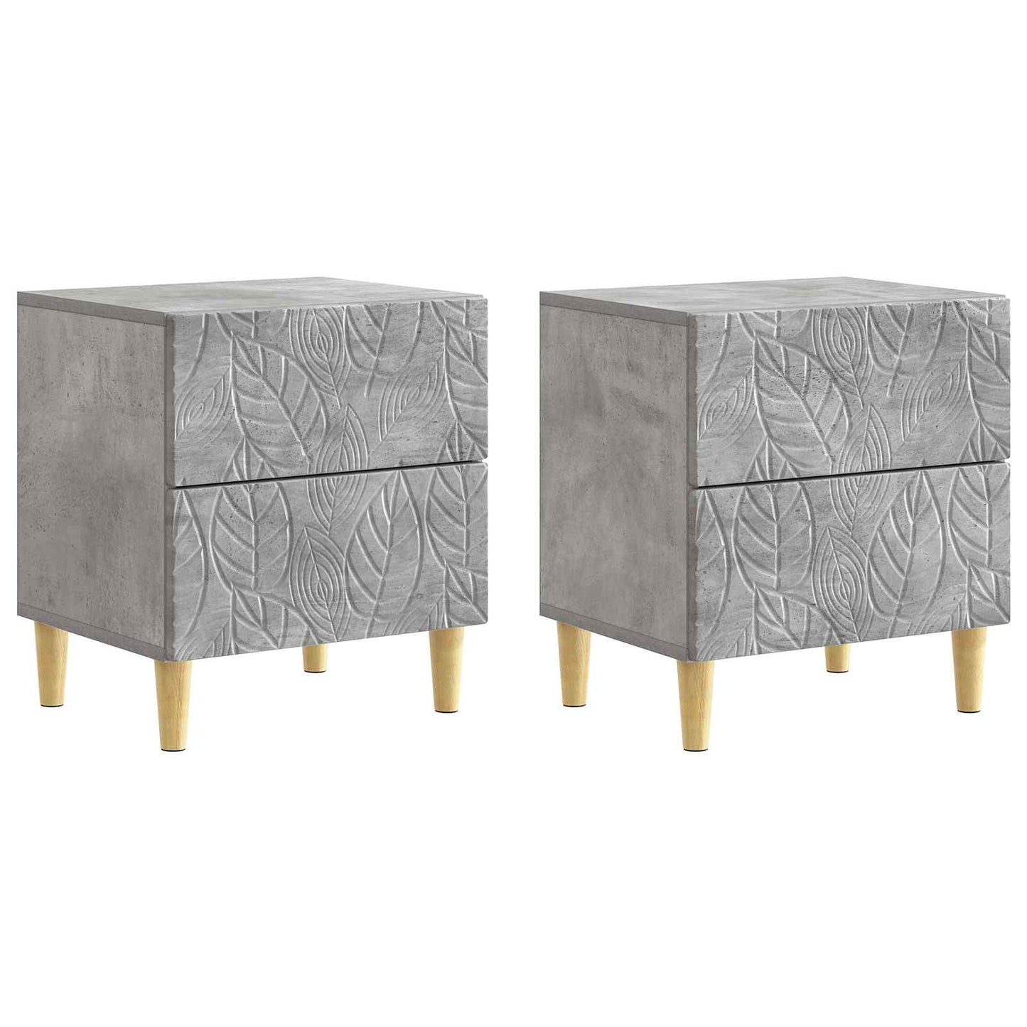 Nachtkastje 2 pcs Betongrijs 43 x 34,5 x 48 cm Bewerkt hout