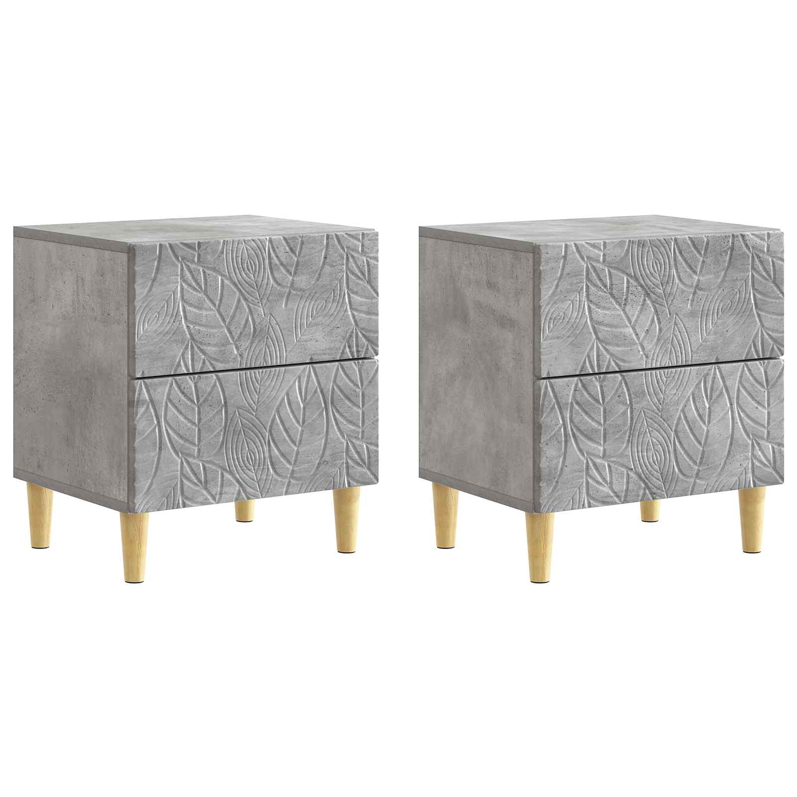 Nachtkastje 2 pcs Betongrijs 43 x 34,5 x 48 cm Bewerkt hout