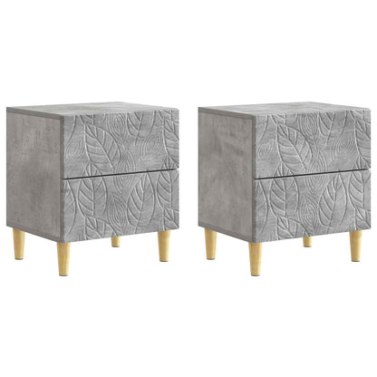 Nachtkastje 2 pcs Betongrijs 43 x 34,5 x 48 cm Bewerkt hout
