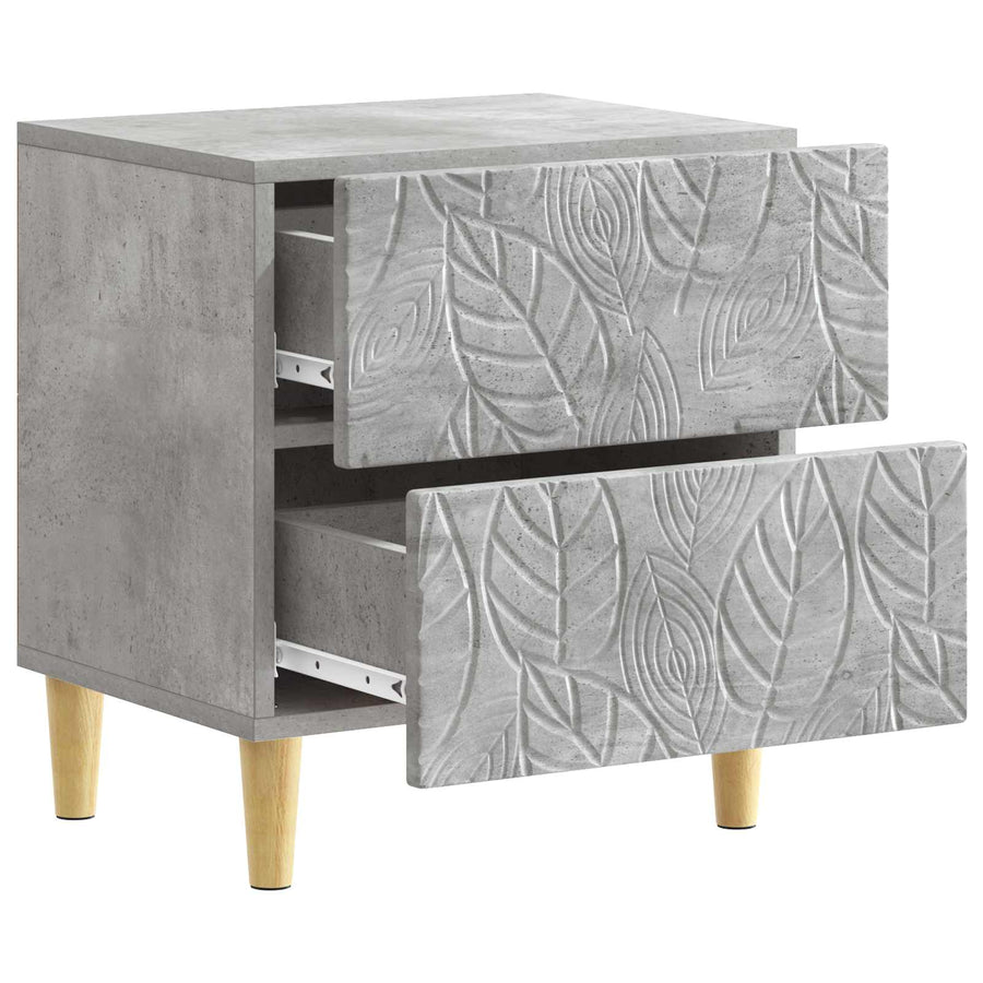 Nachtkastje 2 pcs Betongrijs 43 x 34,5 x 48 cm Bewerkt hout
