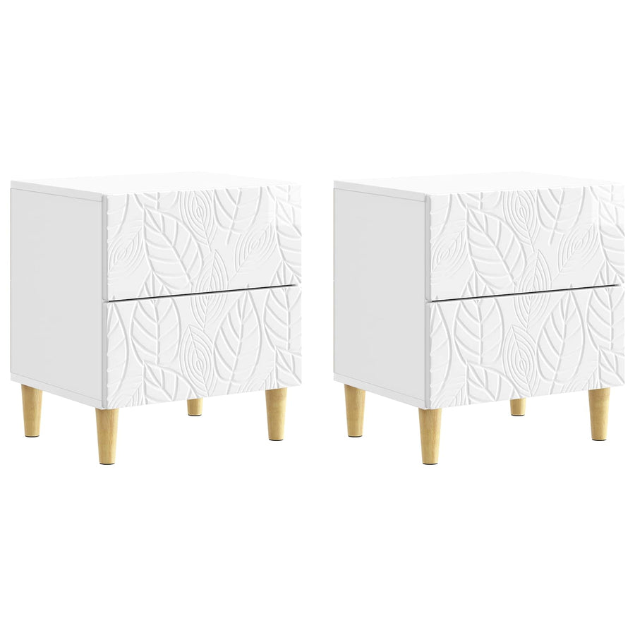 Nachtkastje 2 pcs Hoogglans Wit 43 x 34,5 x 48 cm Bewerkt hout