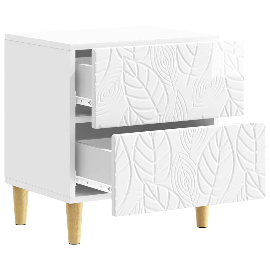 Nachtkastje 2 pcs Hoogglans Wit 43 x 34,5 x 48 cm Bewerkt hout