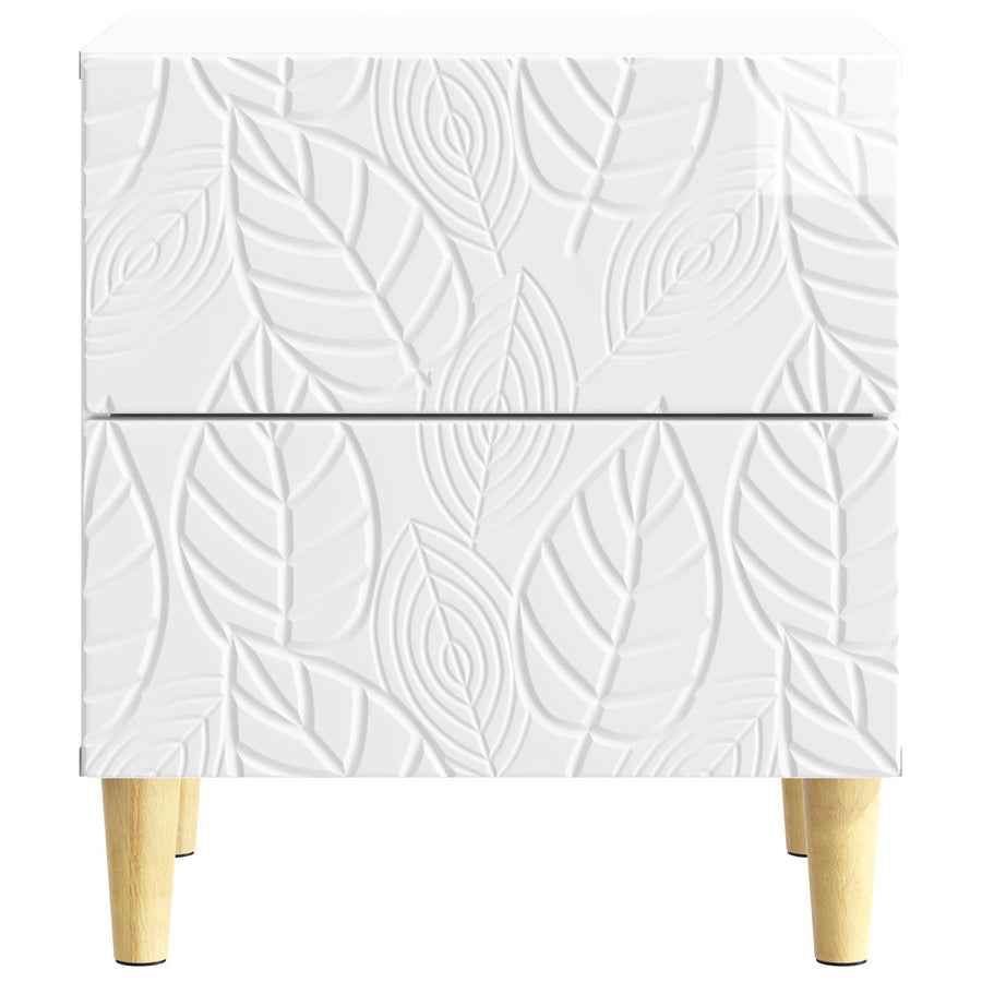 Nachtkastje 2 pcs Hoogglans Wit 43 x 34,5 x 48 cm Bewerkt hout