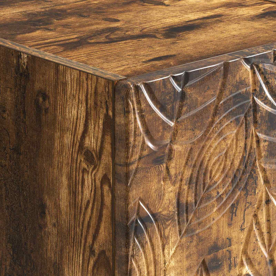 Nachtkastje 2 pcs Gerookt eiken 43 x 34,5 x 48 cm Bewerkt hout