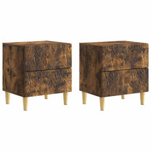 Nachtkastje 2 pcs Gerookt eiken 43 x 34,5 x 48 cm Bewerkt hout