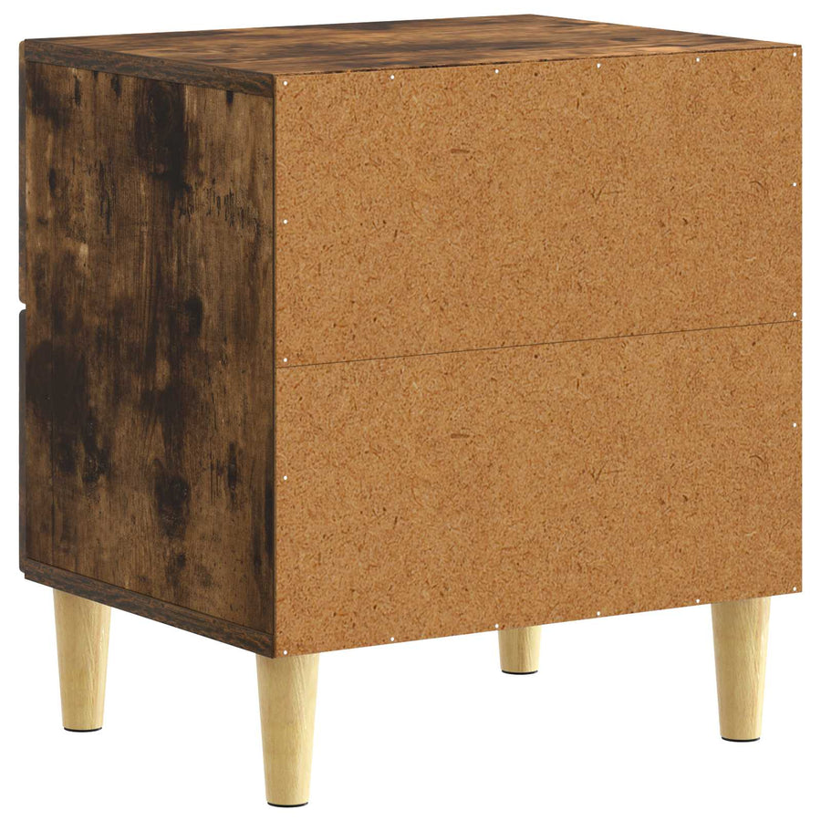 Nachtkastje 2 pcs Gerookt eiken 43 x 34,5 x 48 cm Bewerkt hout