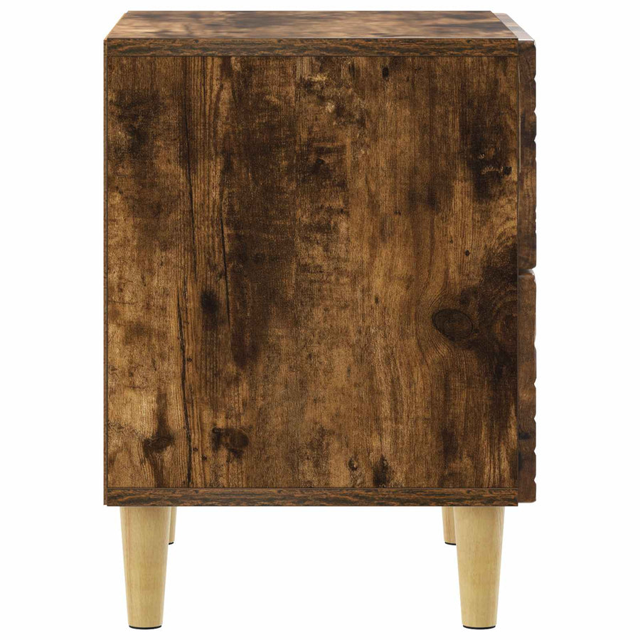 Nachtkastje 2 pcs Gerookt eiken 43 x 34,5 x 48 cm Bewerkt hout