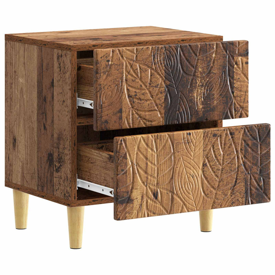 Nachtkastje Oud hout 43 x 34,5 x 48 cm Bewerkt hout