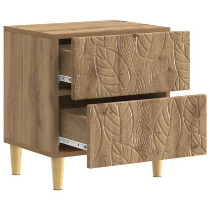 Nachtkastje Artisanaal eiken 43 x 34,5 x 48 cm Bewerkt hout