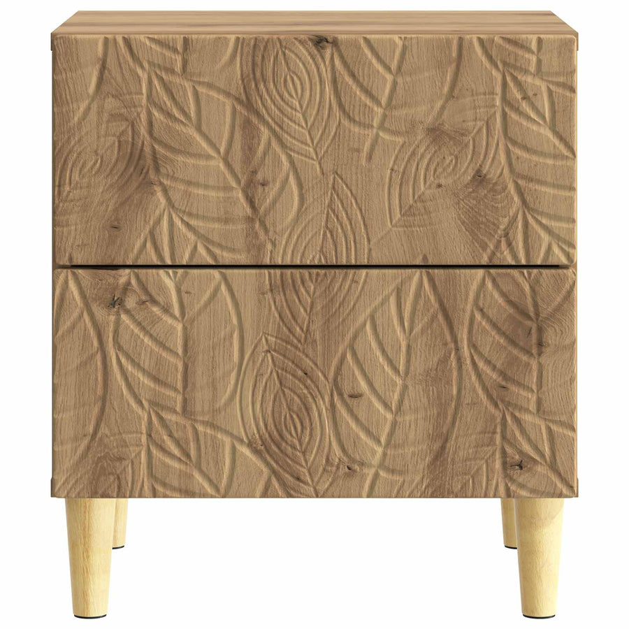 Nachtkastje Artisanaal eiken 43 x 34,5 x 48 cm Bewerkt hout