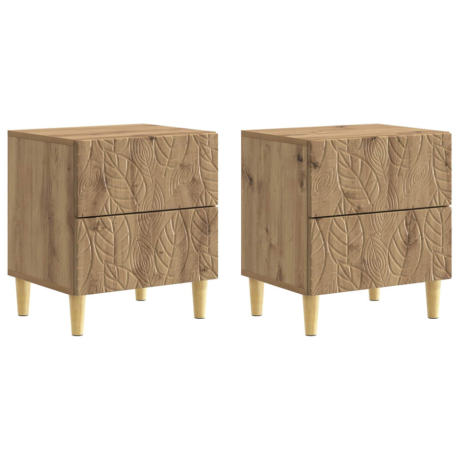 Nachtkastje 2 pcs Artisanaal eiken 43 x 34,5 x 48 cm