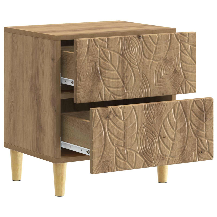 Nachtkastje 2 pcs Artisanaal eiken 43 x 34,5 x 48 cm