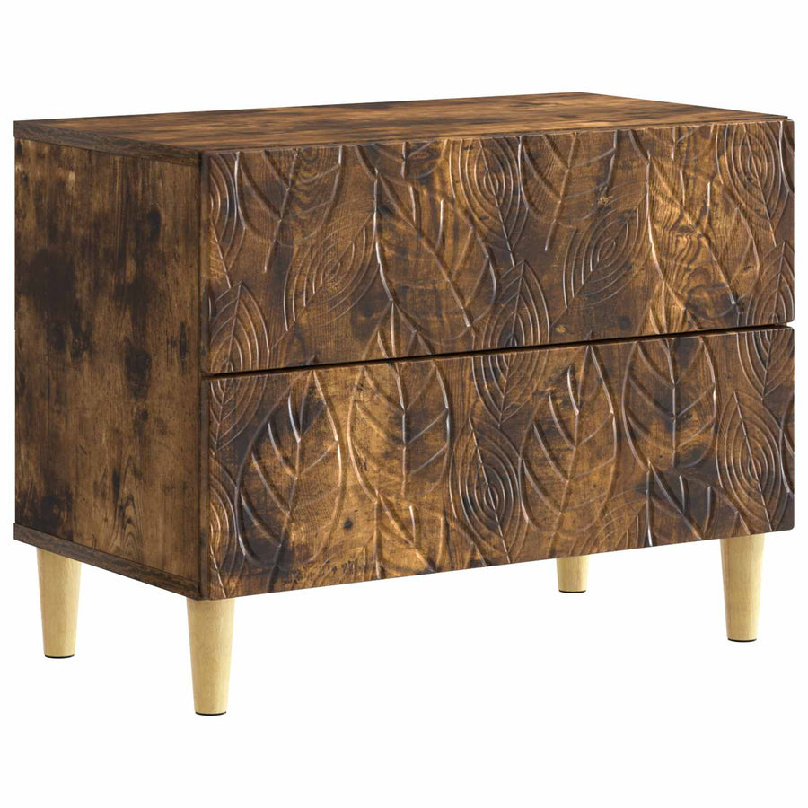 Nachtkastje Gerookt eiken 62 x 34,5 x 48 cm Bewerkt hout