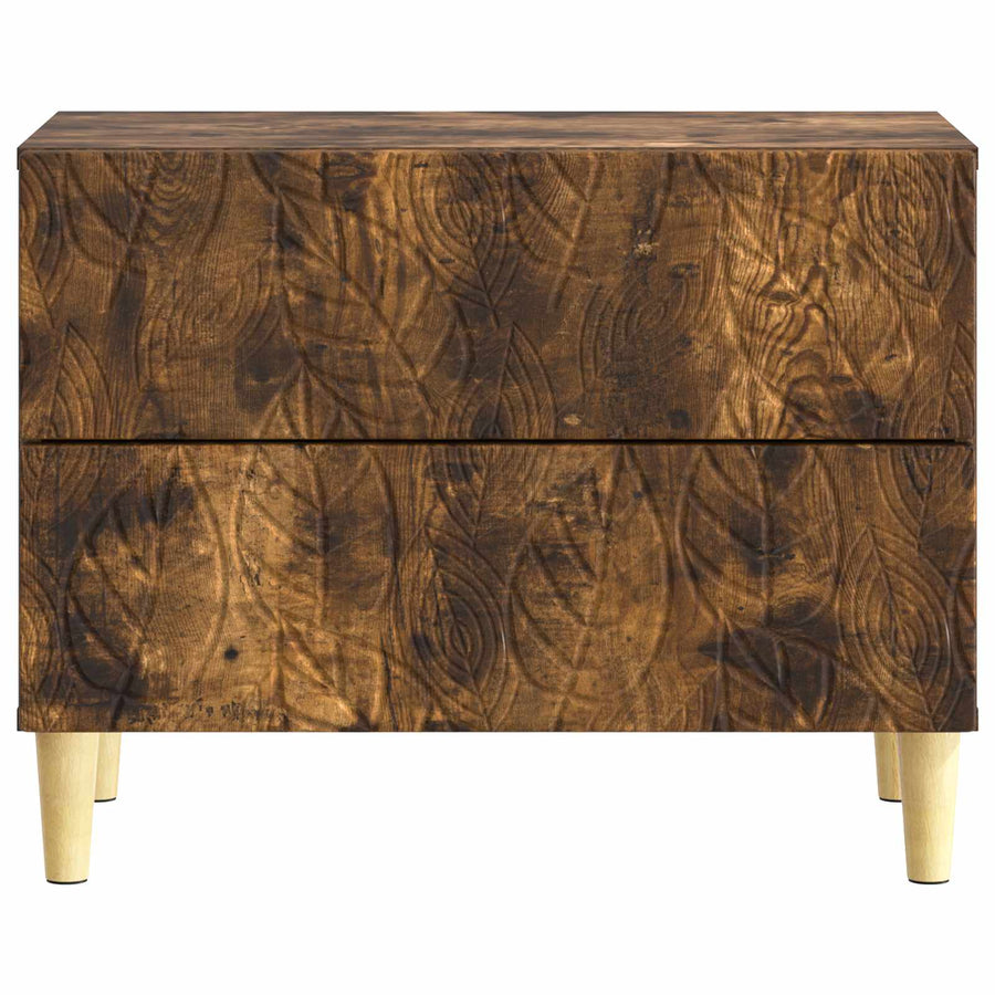Nachtkastje Gerookt eiken 62 x 34,5 x 48 cm Bewerkt hout