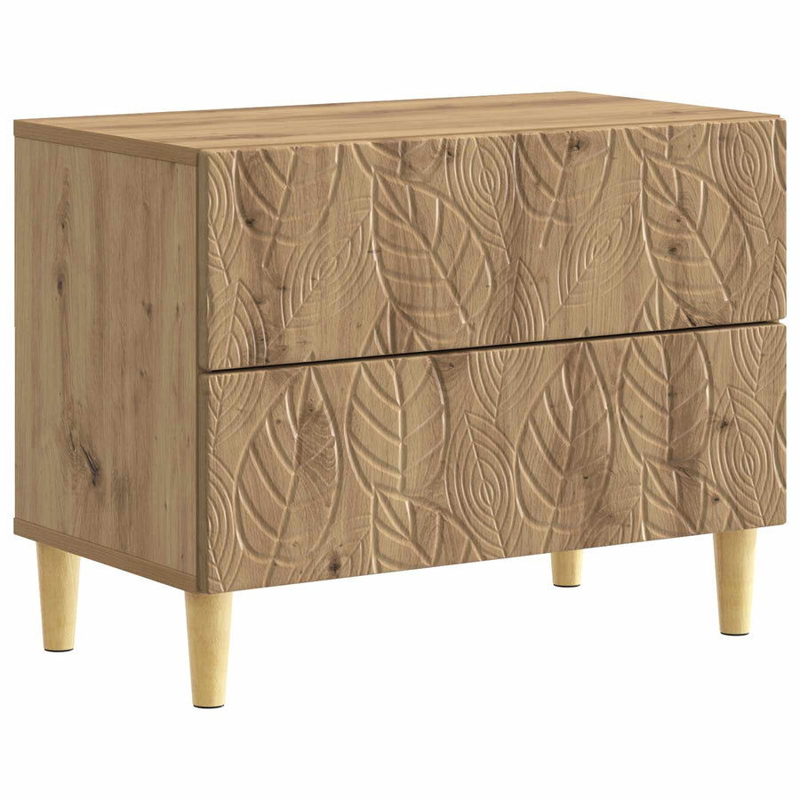 Nachtkastje Artisanaal eiken 62 x 34,5 x 48 cm Bewerkt hout