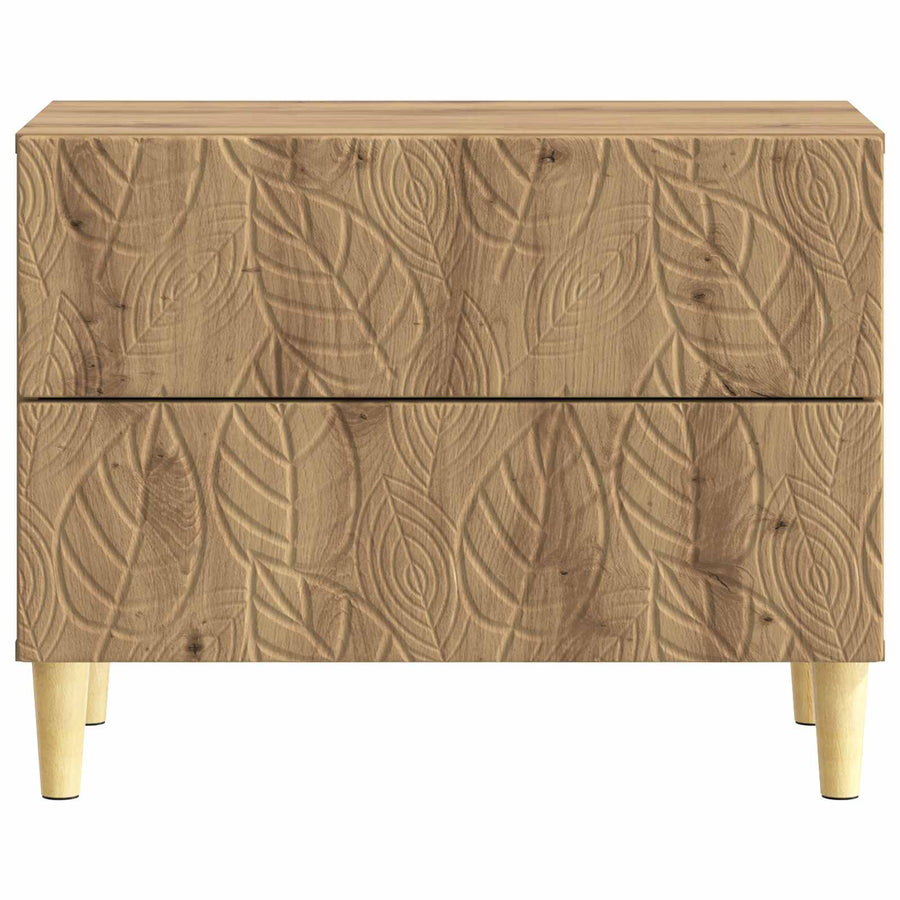 Nachtkastje Artisanaal eiken 62 x 34,5 x 48 cm Bewerkt hout